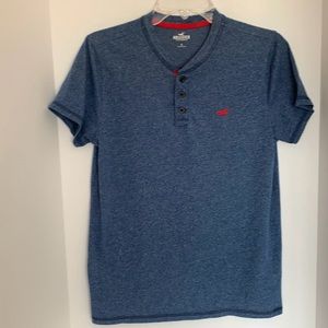 Hollister blue & red Henley short sleeve shirt  Men’s size Small